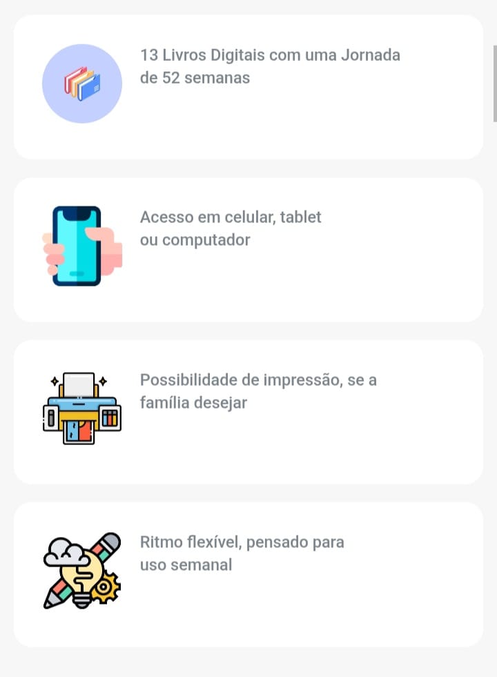 13 Livros Digitais, acesso multi-dispositivo, impressão e ritmo flexível